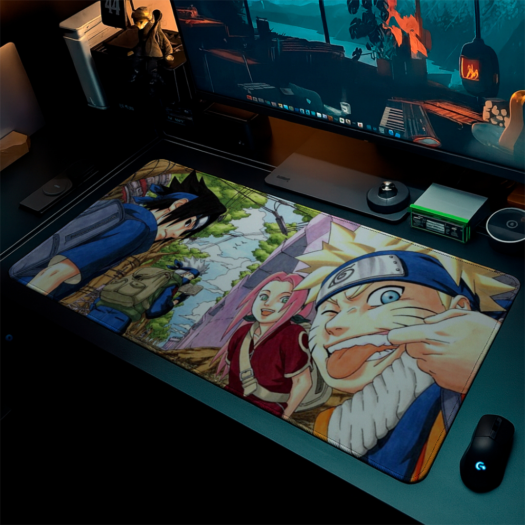 MousePad Gamer Speed Liso Confortavel Com Base Antiderrapante E Bordas Costurdas Com Estampa De Anime Estilosa Detalhada