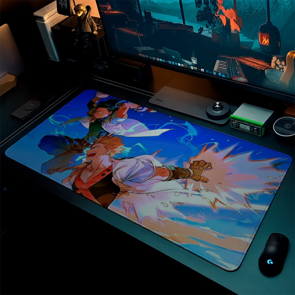 MousePad Speed Gamer Liso Confortavel Com Base Antiderrapante E Bordas Costurdas Com Estampa De Anime Mega Detalhada