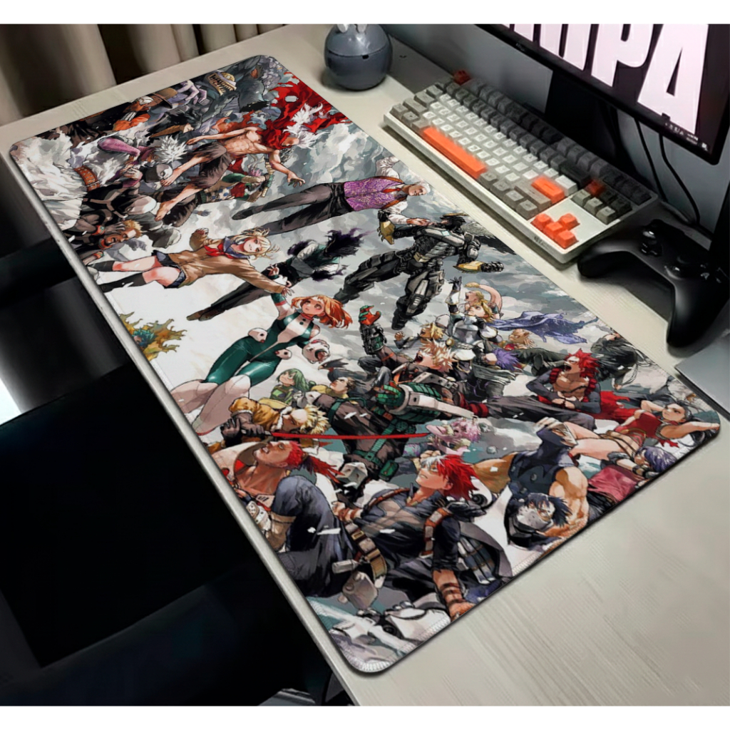 MousePad Gamer Speed Liso Macio Com Bordas Costurdas E Base Antiderrapante Com Estampa De Anime Mega Estilosa E Detalhad