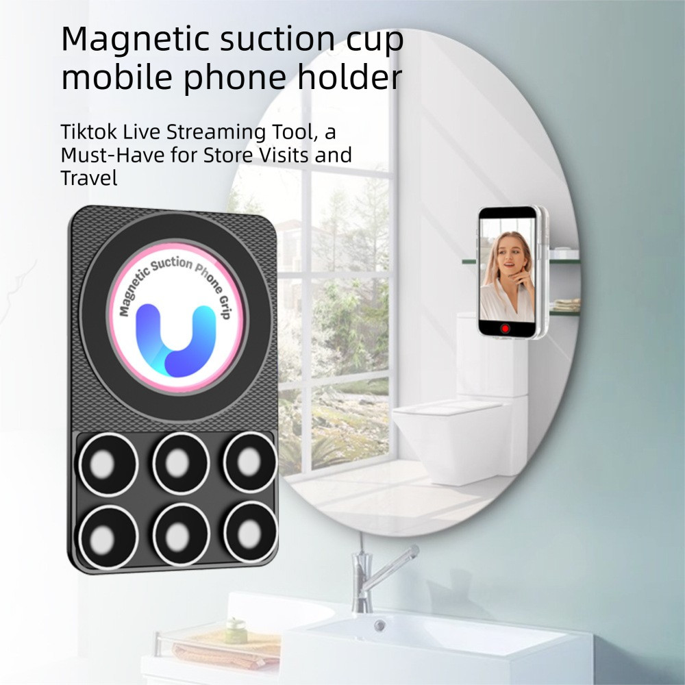 Suporte Magnético Para Telefone Com Ventosa Dupla Face , Adequado Transmissão Ao Vivo , Filmagem De VLOG , Maquiagem , O