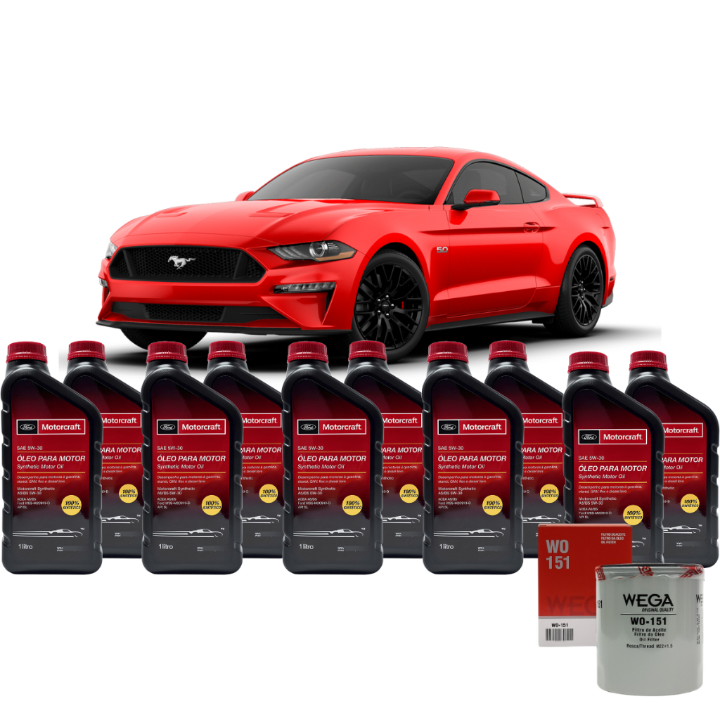 Kit Revisão Troca Óleo 5w30 100% Sintetico Ford Mustang 2018 até 2023 Original Ford