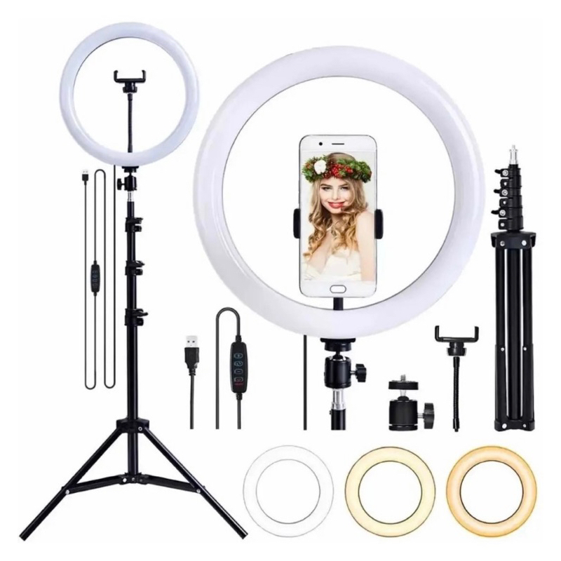 Ring Light Led Iluminador 30cm 12 Polegadas 2,1m Tripé 210cm
