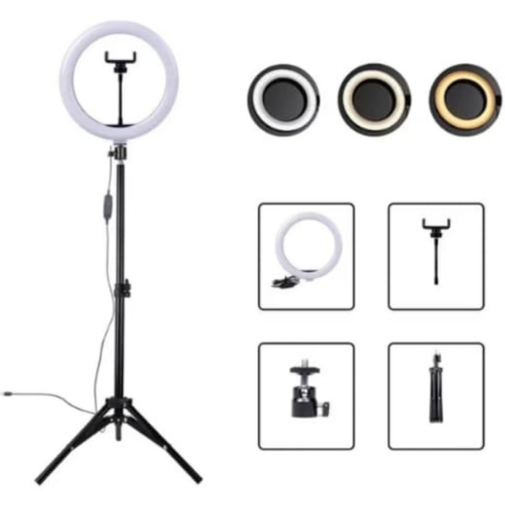 Ring Light Iluminador 10 Polegadas 26cm Com Tripé de 2.10 Metros Para Celular Luz High Light Led