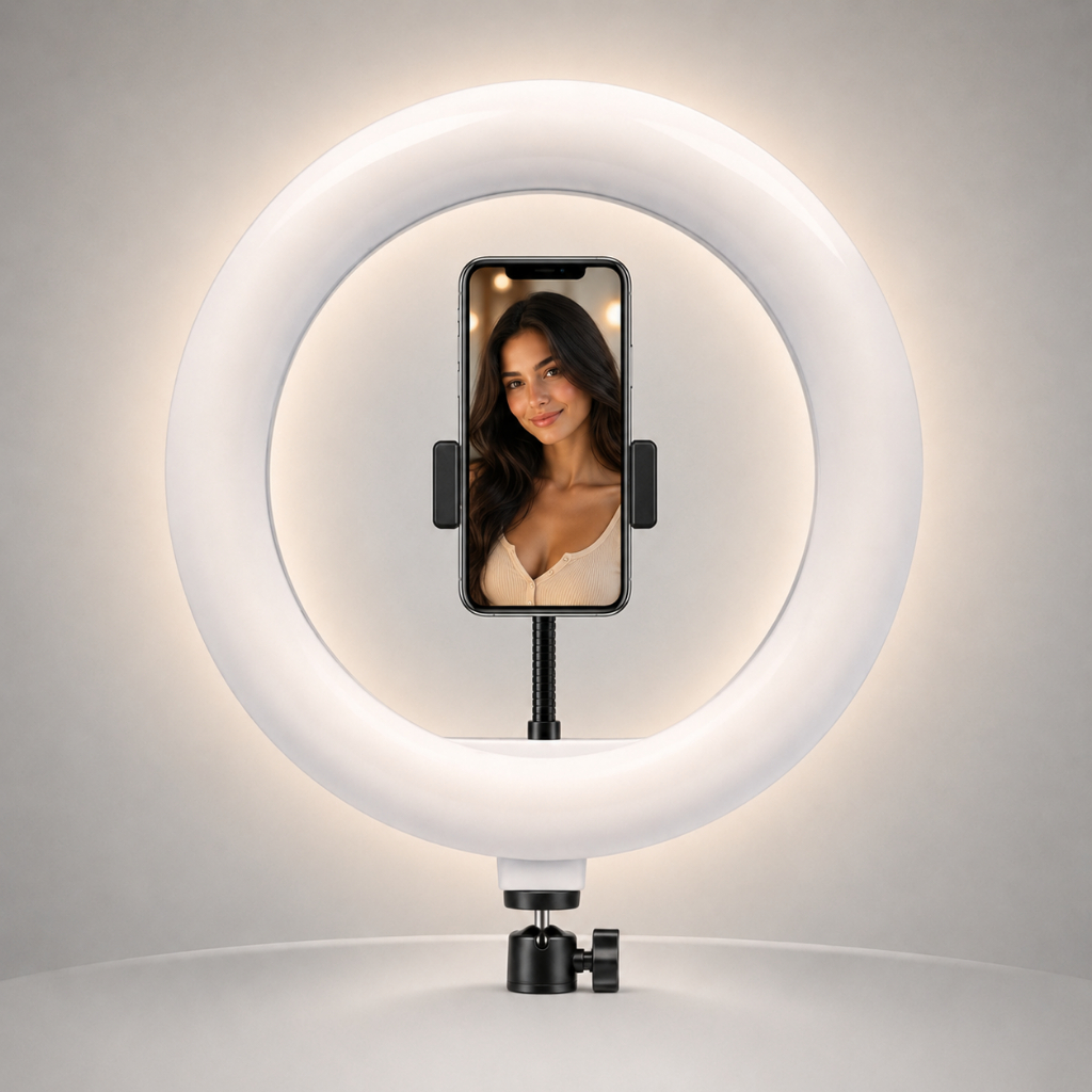 Iluminador Ring Light 10 Polegadas Com Suporte Celular Iluminação Led Mesa Selfie Maquiagem