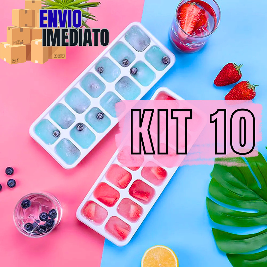 Kit 10 Formas Colorida De Gelo Fundo De Silicone Forminha Cubo Suco Papinha Fácil Desenformar