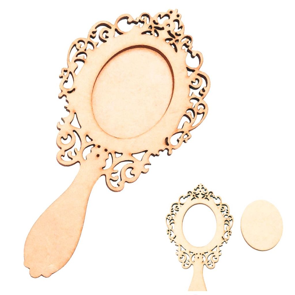 Kit 25 espelhinho mini espelho de mão mdf vazado 15 cm fundo avulso Sem refletivo 15 anos noivos