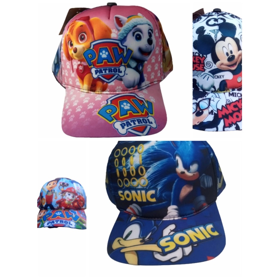 Bone infantil Patrulha canina masculino , feminina miquei , minei e a novidade Sonic. Qualidade estilo para seu filho/a