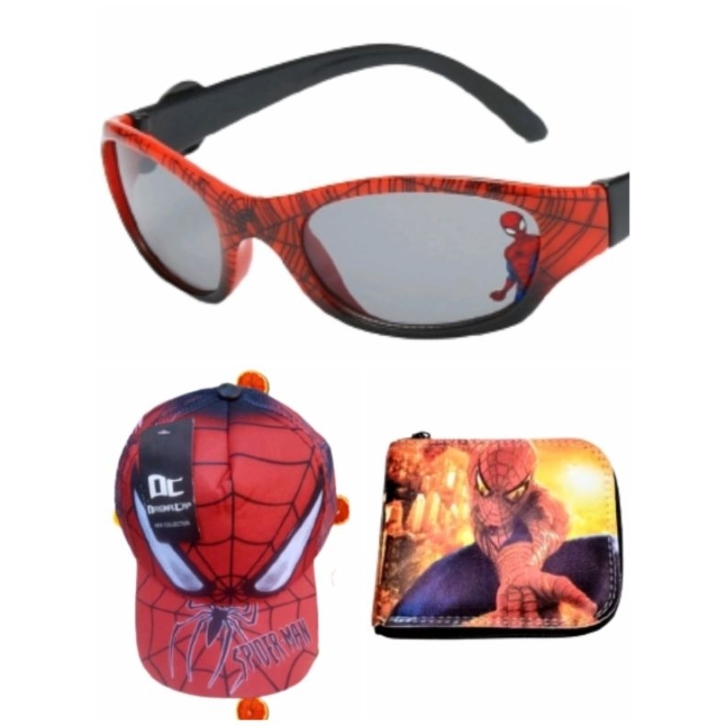 Bone , oculos e carteira infantil  do homem aranha , kit presente para seu filho , novidade e lancamento