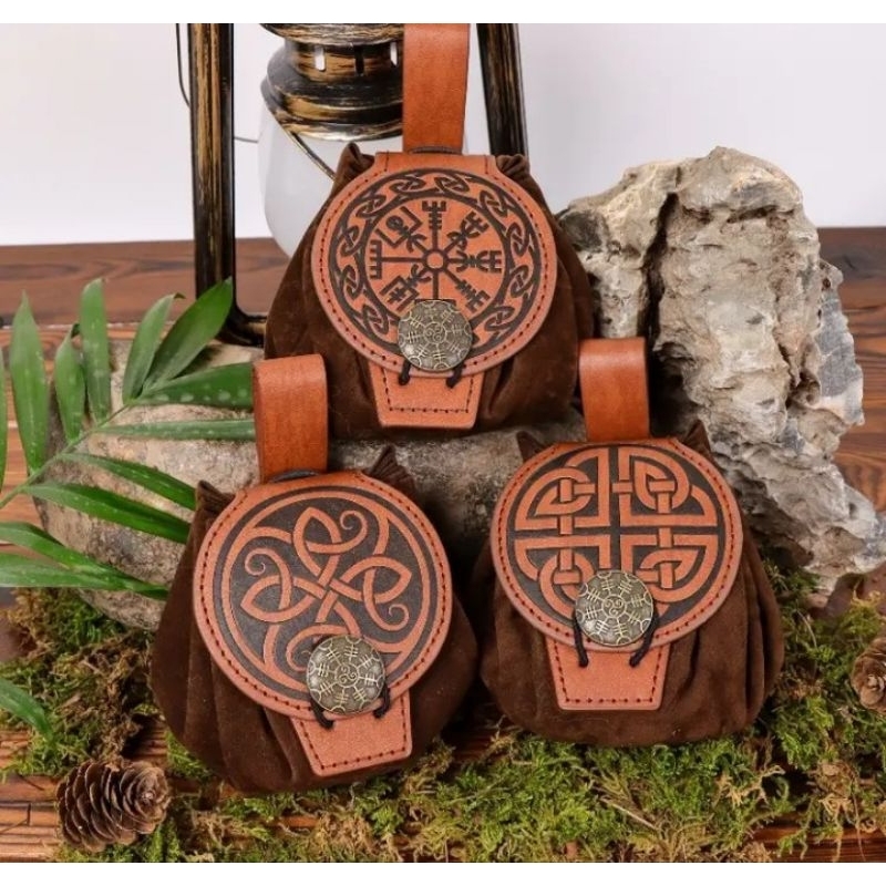 Mini Bolsinha Medieval Estilo Viking Vintage Wicca