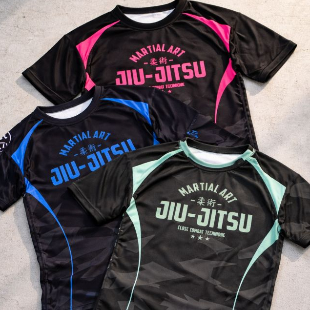 Camiseta Rash gaurd de compressão Jiu Jitsu Dry Fit Masculina Feminina Infantil Academia Treino bjj
