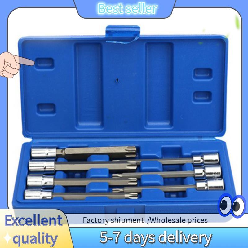7 Pçs/Set 3/8 Polegada Conjunto De Ferramentas De Soquete Drive Extra Longo Torx Estrela Bit Soquetes T25 T30 T40 T45 T5