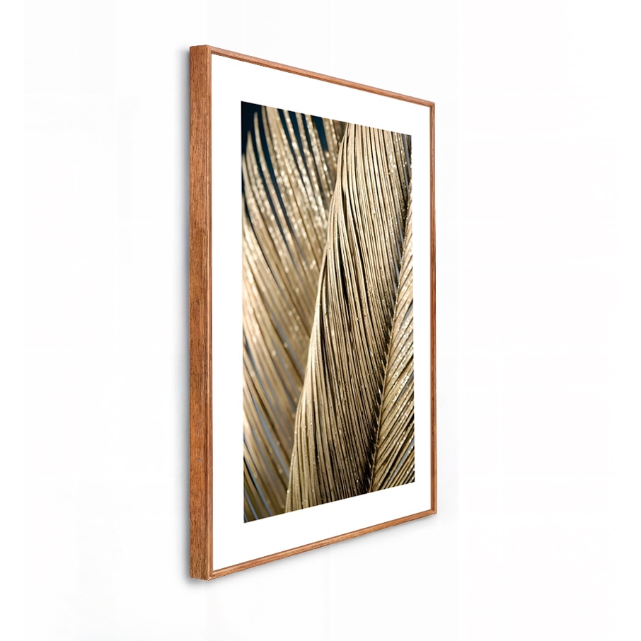 Avaliando Quadro Decorativo Grande 41x61x3.5cm Moldura Modelo Caixa Alta Folhagem Dourada Paspatur