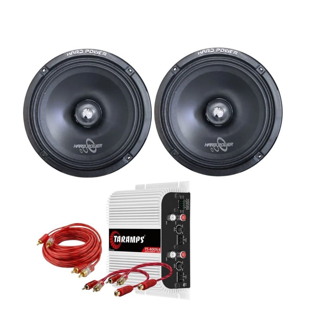 KIT PAR ALTO FALANTE HARD POWER WOOFER HP 280MB 6 POLEGADAS + MÓDULO TARAMPS