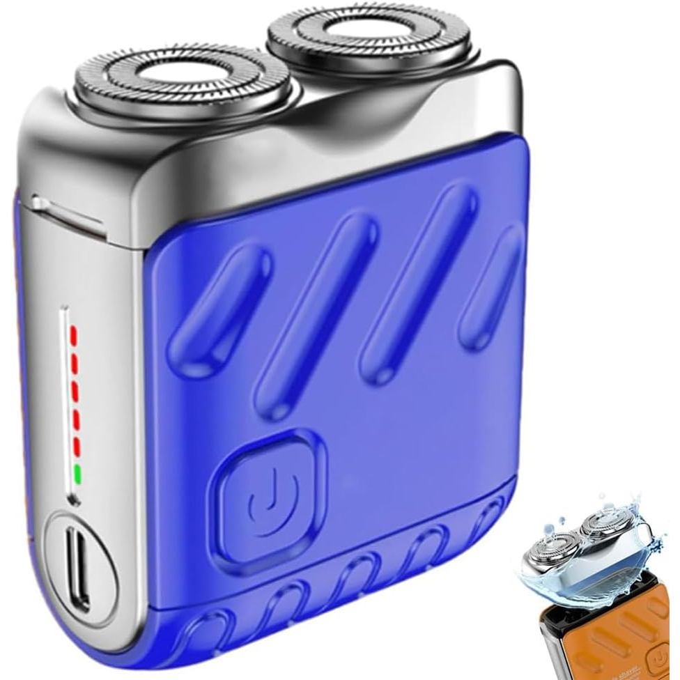 Portable Suitcase Design Double-Ring Magnetic Cutter, 2025 New Waterproof Men's Favorite Electric Beard Shaver Mini, Lug