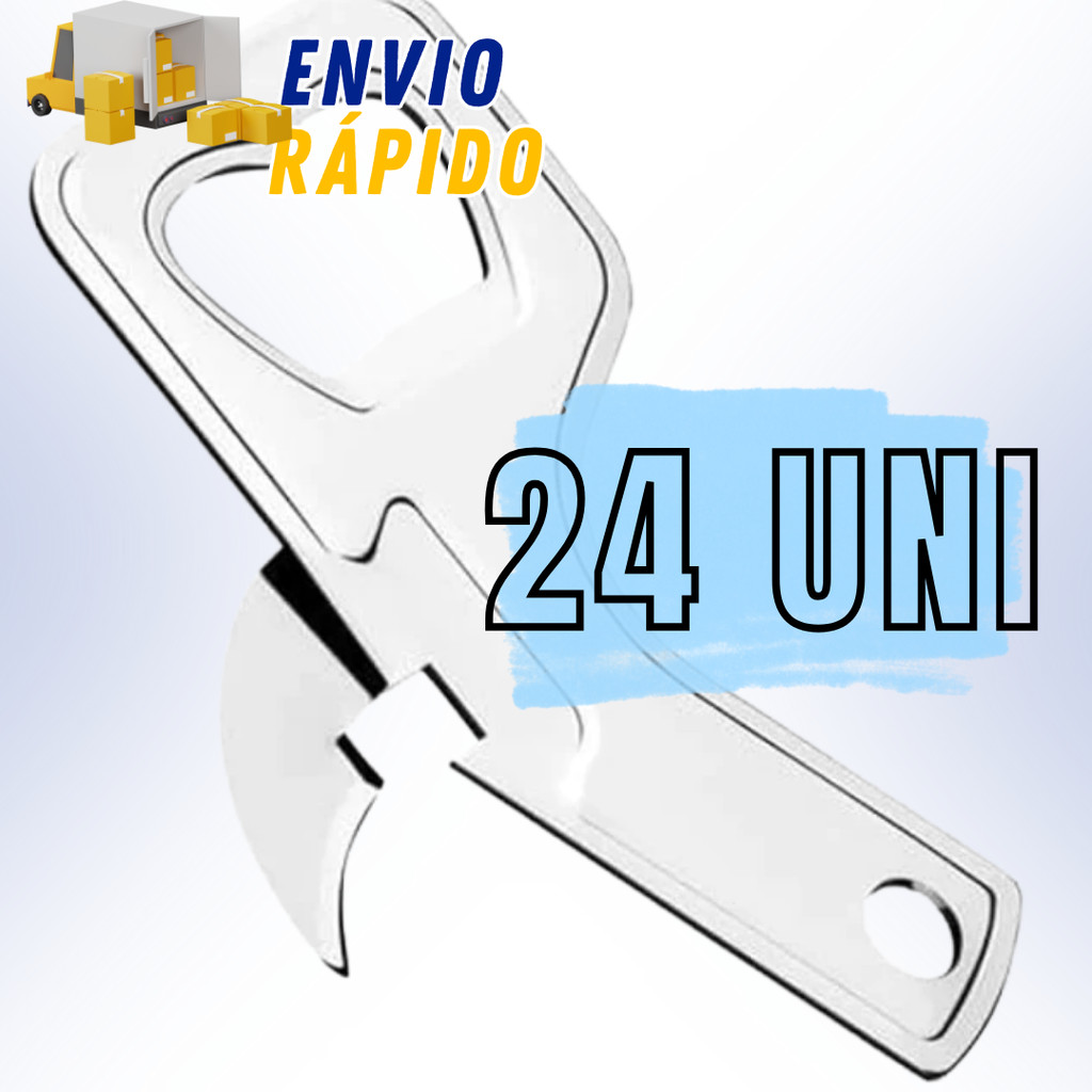 Kit 24 Abridor De Garrafas Latas Afiado Multifuncional Metal Em Aço Inox 9cm Profissional Bar