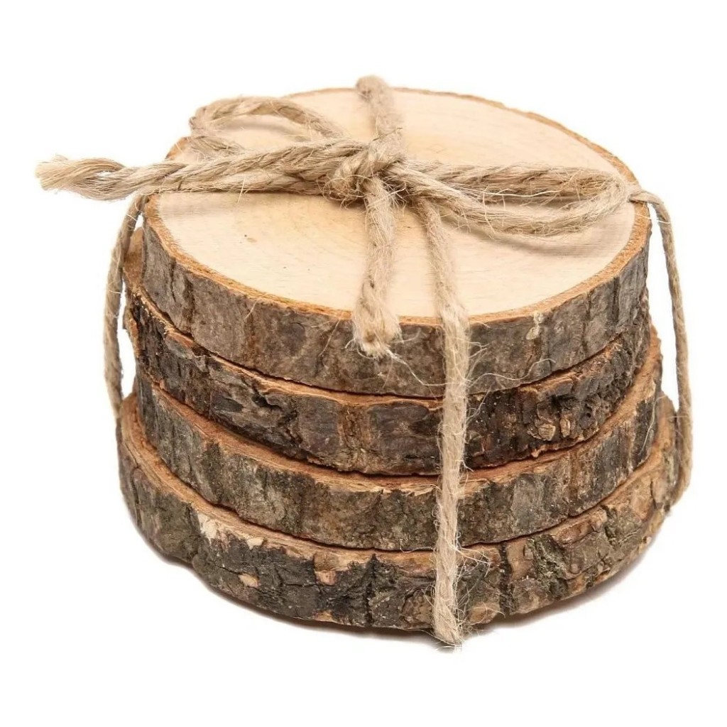 BOLACHA BASE DE MADEIRA DECORAÇÃO RÚSTICA 10 A 20 CM
