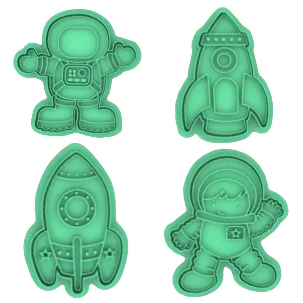 Cortador Astronauta Foguete Espaço Lua Terra Pirulito Biscoito Cookie Pasta Festa Decoração ESCOLHA