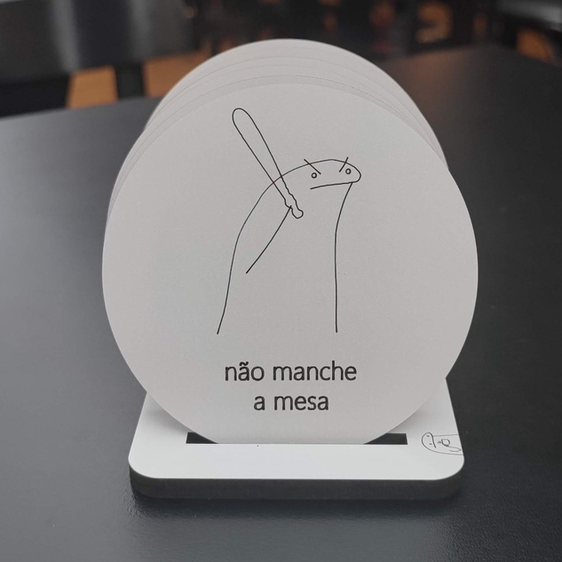 Kit 6 Porta Copos Bolachas Organizador Decoração Em MDF Gravados A Laser Do Meme E Suporte Cozinha