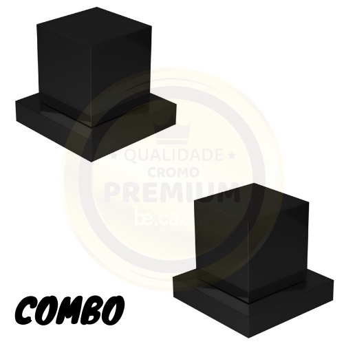 2 Acabamento Quadrado Preto Black Matte para Registro Pressão 1/2 3/4 100% Metal