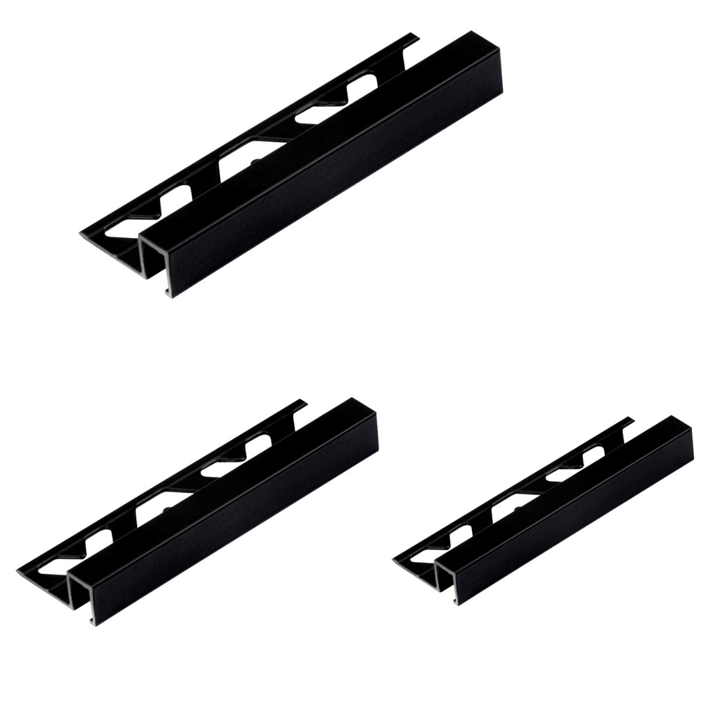 KIT3 Perfil Metalico Soleira Piso Viscardi BLACK MATTE 0,70M