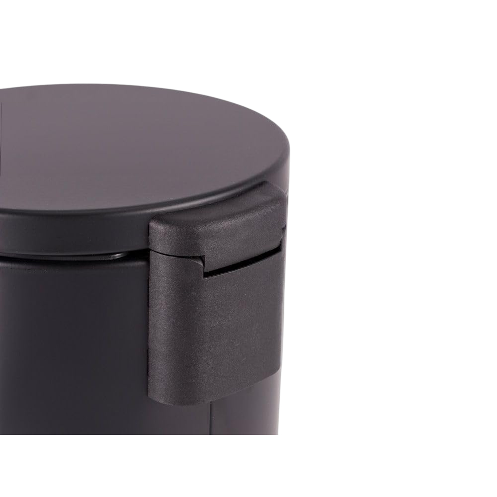 Lixeira Redonda com Pedal Multiuso Aço - 3 litros - Preto Matte