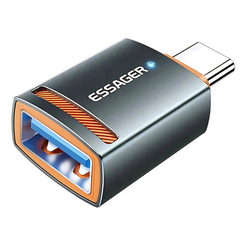 Adaptador OTG USB 3.0 Fêmea (USB-A) para USB-C Macho – 5Gbps Alta Velocidade