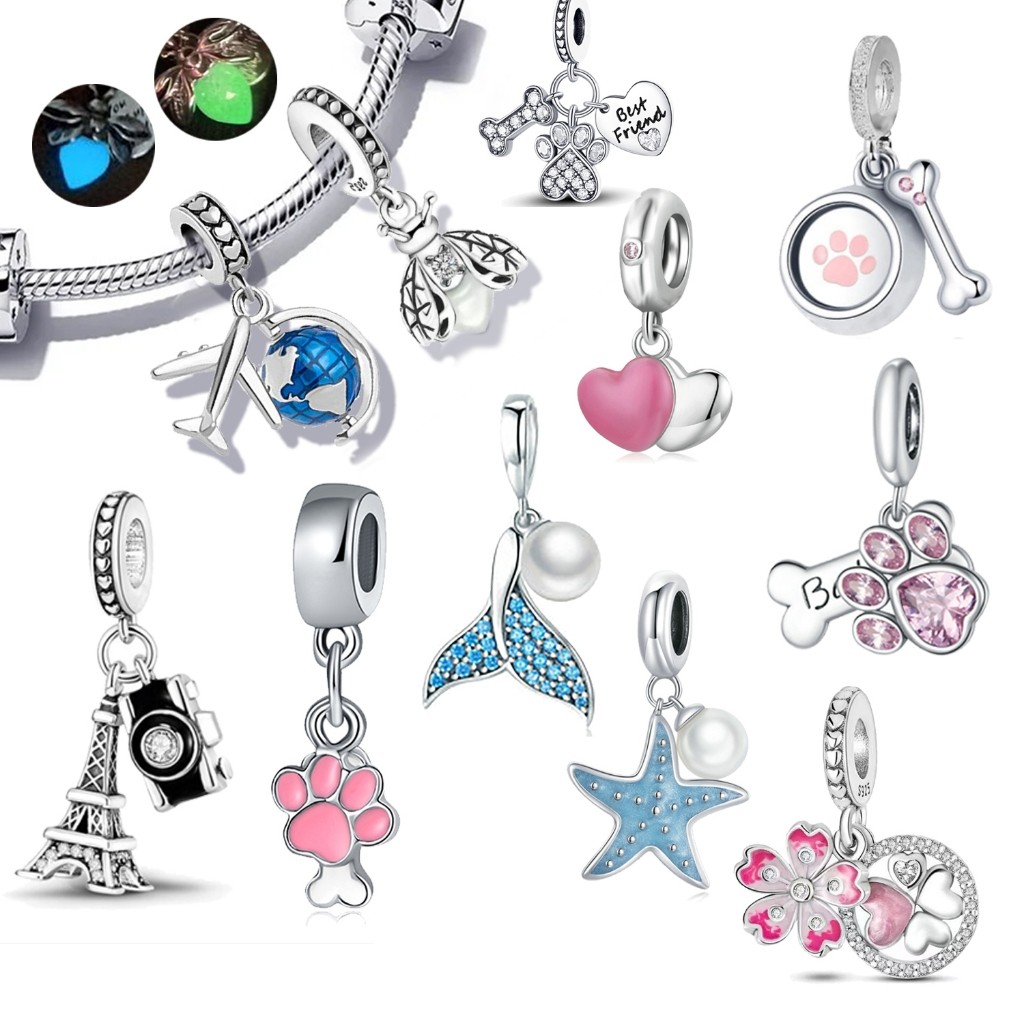 Berloque Separador De 925 prata jóias pingente separador 2 em 1 pingente pulseira decoração jóias DIY