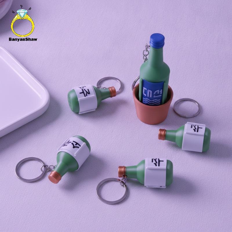 [BANY] Mini Coreano Soju Garrafa Fidget Clier Chaveiro Bonito Portátil Brinquedo De Alívio De Ansiedade Para Trabalhador