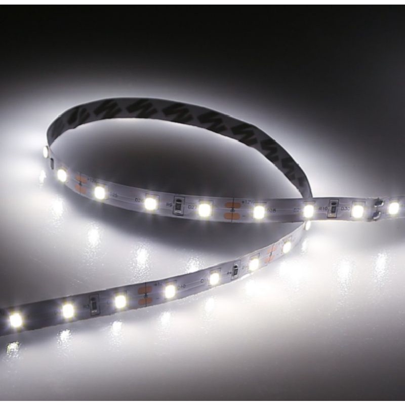 Tira de led 5050 50cm 12v siliconada adesiva flexível com rabicho soldado para abajur luminária mdf carro moto casa sanca bar prateleira aquario