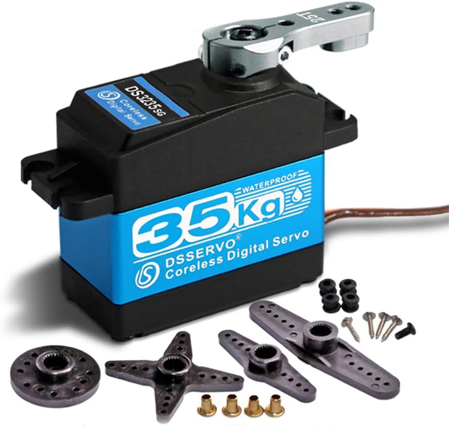 Motor servo de 35 kg de torque sem núcleo, engrenagens de metal e aço inoxidável, servo digital para Arduino, robótica
