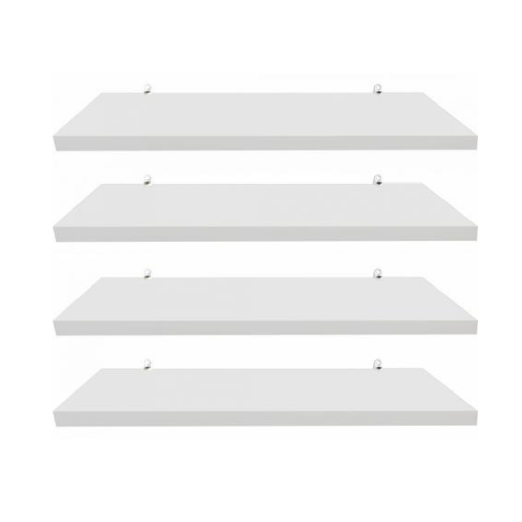 Kit 4 Prateleiras 60cm Branco MDF Nichos Decoração Sala Quarto Cozinha Banheiro