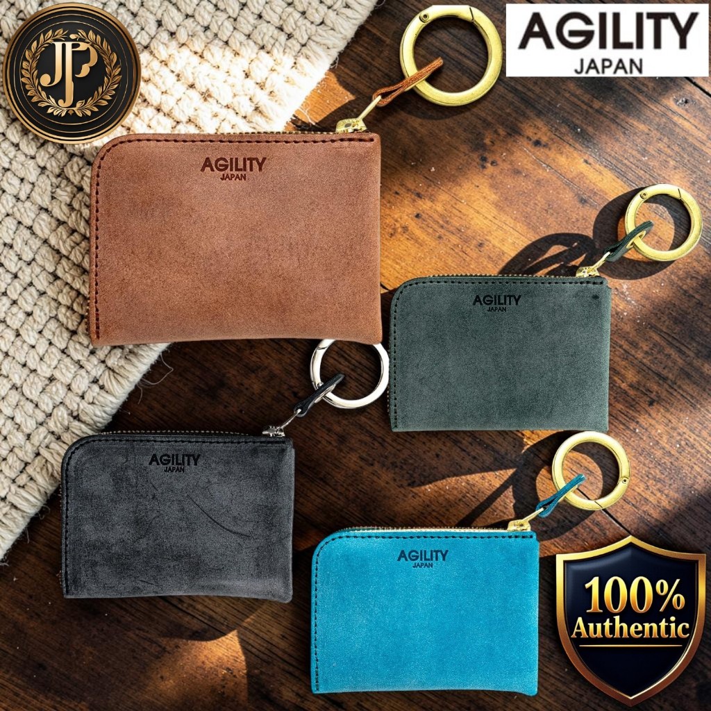 AGILITY affa Posh L-Zip Mini Wallet, Ultra-Compact Genuine Leather