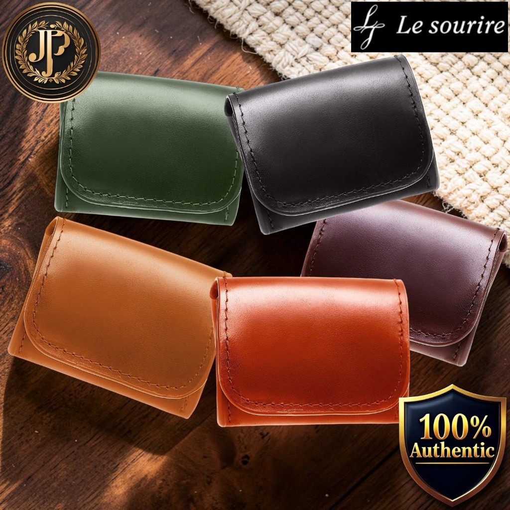 [Le sourire] Ultra-Compact Genuine Leather Coin Case Minimalist Business Pocket Wallet