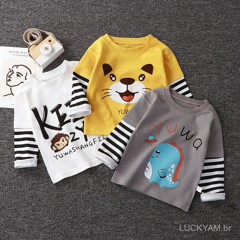 [Birthday Gift]Korean Style Children's Clothing Long-sleeved base layer Spring and Autumn Children T Long-sleeved shirt