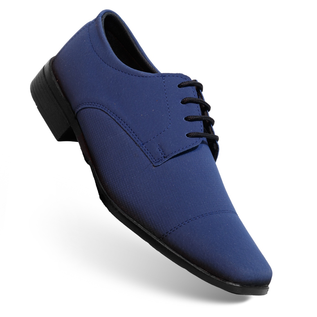 Sapato Social Masculino Nobuck Marinho Azul SLZ 1011