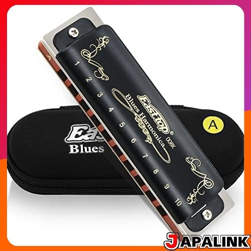 Gaita East Top Blues, 10 furos, tom A, 20 tons, capa de latão, estojo de lona, ​​pano de limpeza, para iniciantes, prof