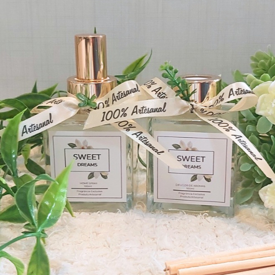 Kit Sweet Dreams Vanilla! | Difusor Aromático de Ambientes + Varetas + Home Spray | 100ml cada.
