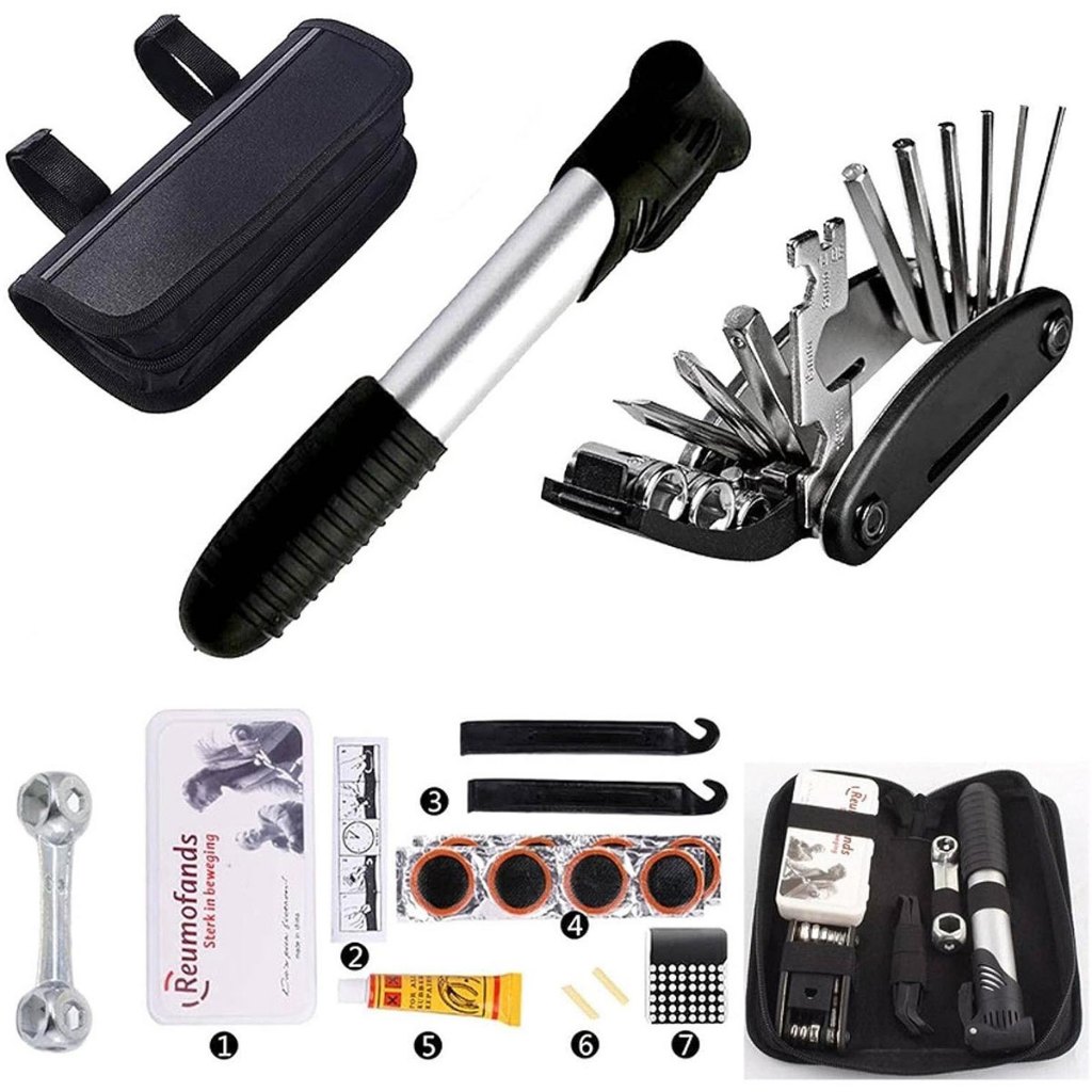 Kit Estojo de Chaves Ferramentas Para Bike Ciclismo Chaves Multiuso Bomba De Inflar Pneu Remendo