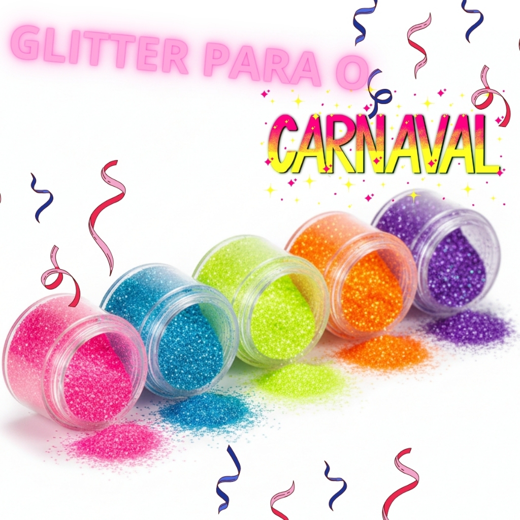 Box com 12 Glitters para Maquiagem e Artes – Pigmentações Variadas em Uma Cor