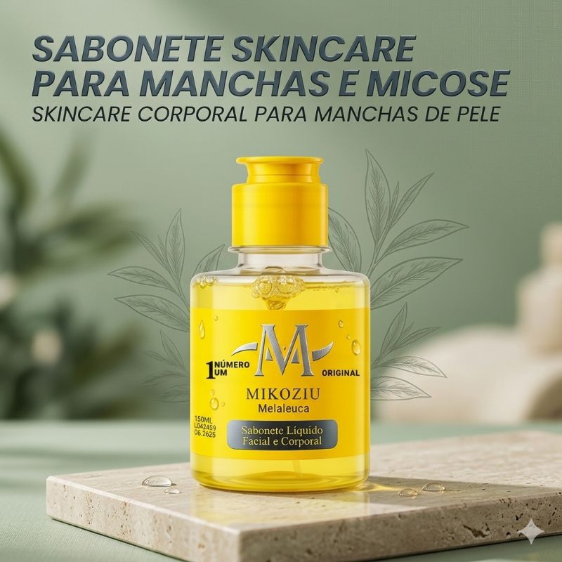 Sabonete Líquido Mikoziu Melaleuca Facial e Corporal - Combate Micose, Manchas e Oleosidade 150ml