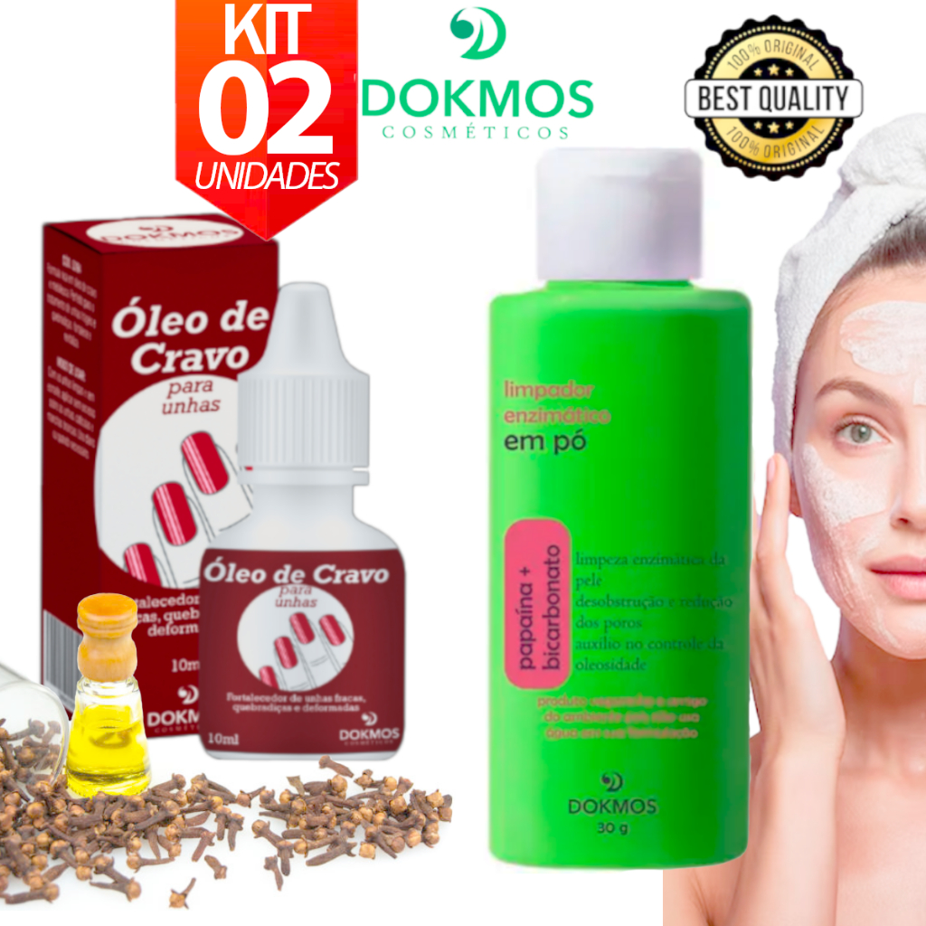 Kit Óleo De Cravo para Unhas Melaleuca + Sabonete facial em pó enzimatico pele macia reduz cravos