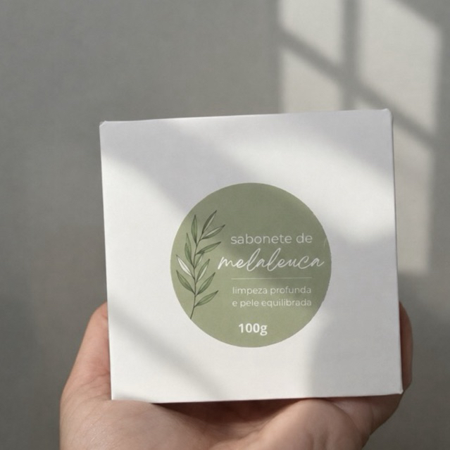 Sabonete de melaleuca 100g. Ideal para dermatites, coceiras, acne, fungos e irritações.