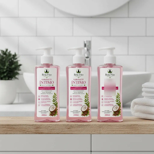Kit 3 Sabonetes Íntimos Natural 200ml Bela Fito  Melaleuca