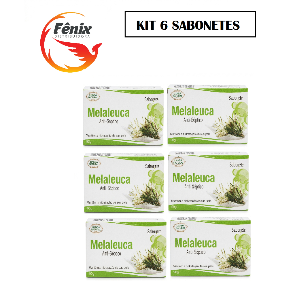 Kit 6 Sabonetes Melaleuca 90g - Hidratante Antibacteriano Antifúngicas e Anti-inflamatórias Natural