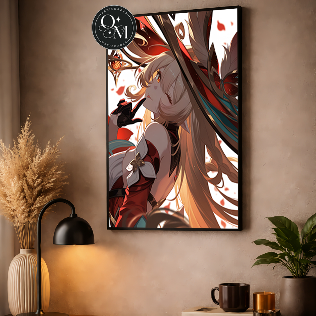 Quadro Decorativo Jogo Genshin Impact Bruxa Hexenzirkel Alice Klee Varios Tamanhos Modelos 1 Peça