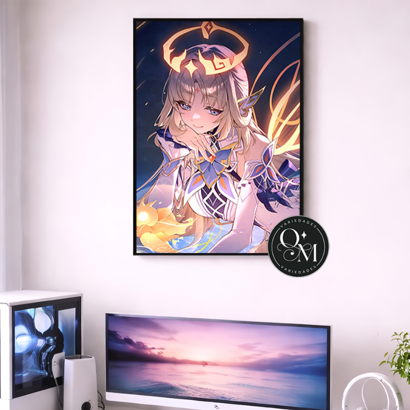 Quadro Decorativo Quarto Jogo Genshin Impact Anjo Nicole Hexenzirkel Varios Tamanhos Modelos 1 Peça