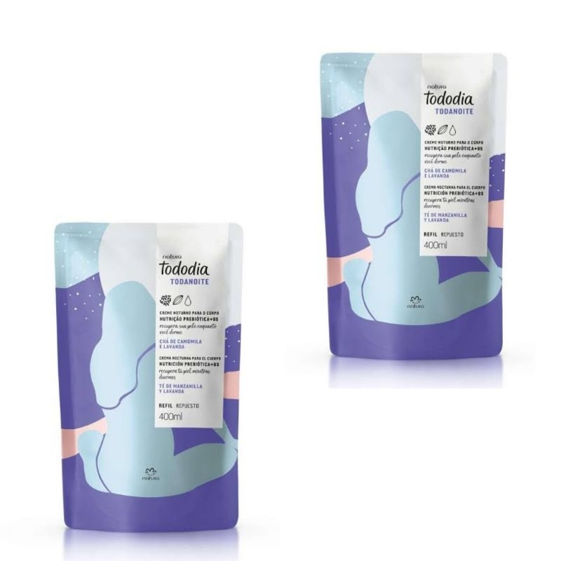 Creme para o Corpo Noturno Chá de Camomila e Lavanda Natura Tododia Todanoite 400 ml