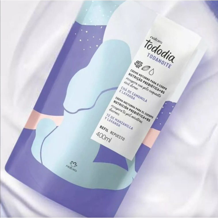 Refil Creme Noturno para o corpo Chá de Camomila e Lavanda 400ml