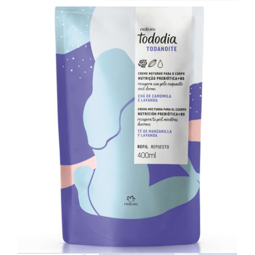 Refil Todanoite Creme Noturno Chá de Camomila e Lavanda 400ml