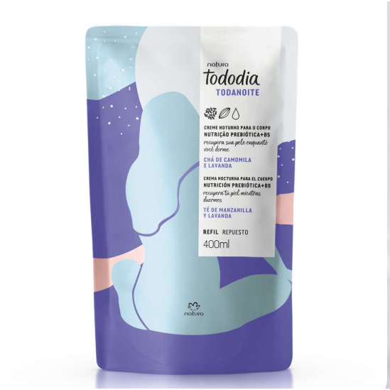 REFIL CHÁ DE CAMOMILA E LAVANDA CREME NOTURNO PARA O CORPO TODODIA TODANOITE 400ML